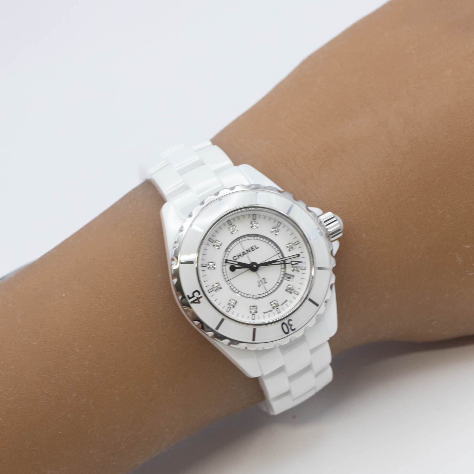 CHANEL J12 H1628 White Dial Quartz Watch