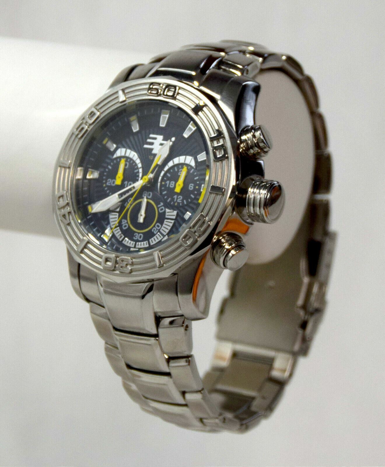 NEW 32 Degrees 1155M Mens Polar Chronograph Steel Yellow Accented Durable Watch