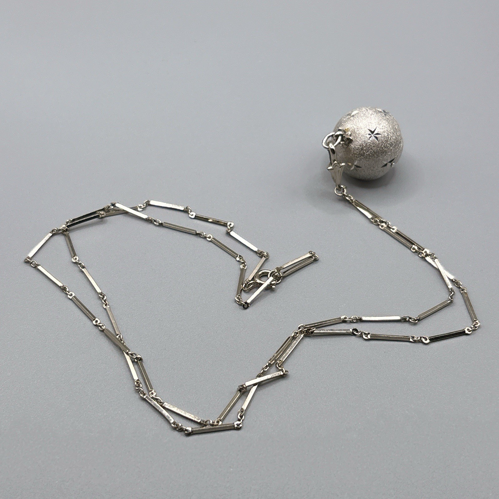 Vintage BUCHERER Orb Ball Sphere Pendant Silver Necklace Watch Star Mechanical