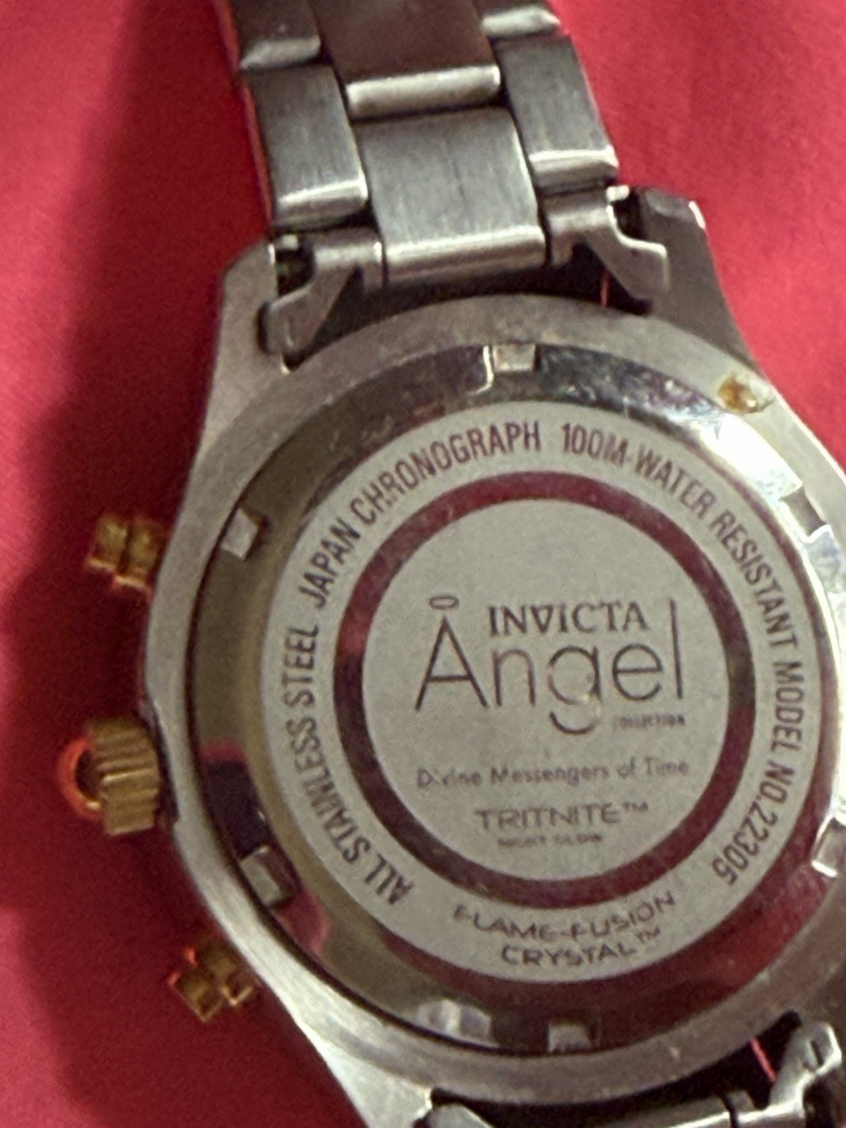 Invicta Angel Chronograph Quartz Watch Stainless Steel & Crystal #22305