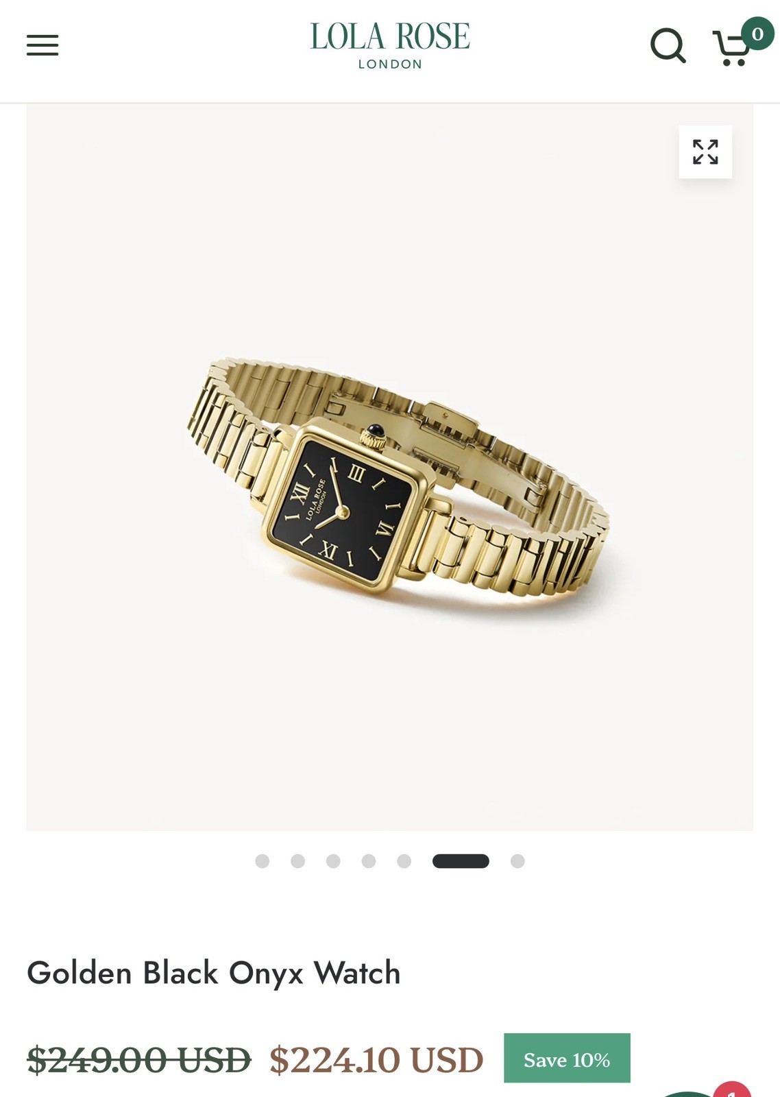 Lola Rose London Women Golden Black Onyx Watch NWT