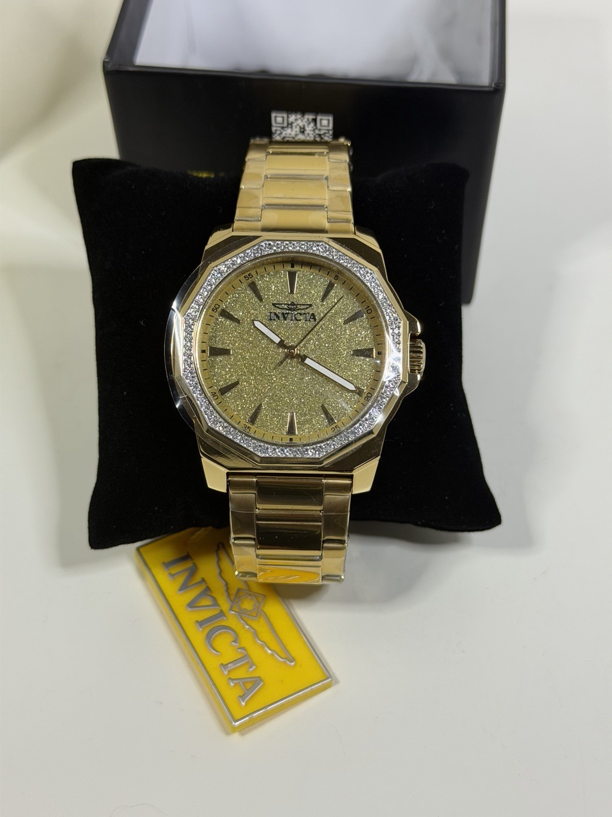 Invicta Speedway 49127 Men’s 42mm Gold Tone Glitter Dial Quartz Watch NEW