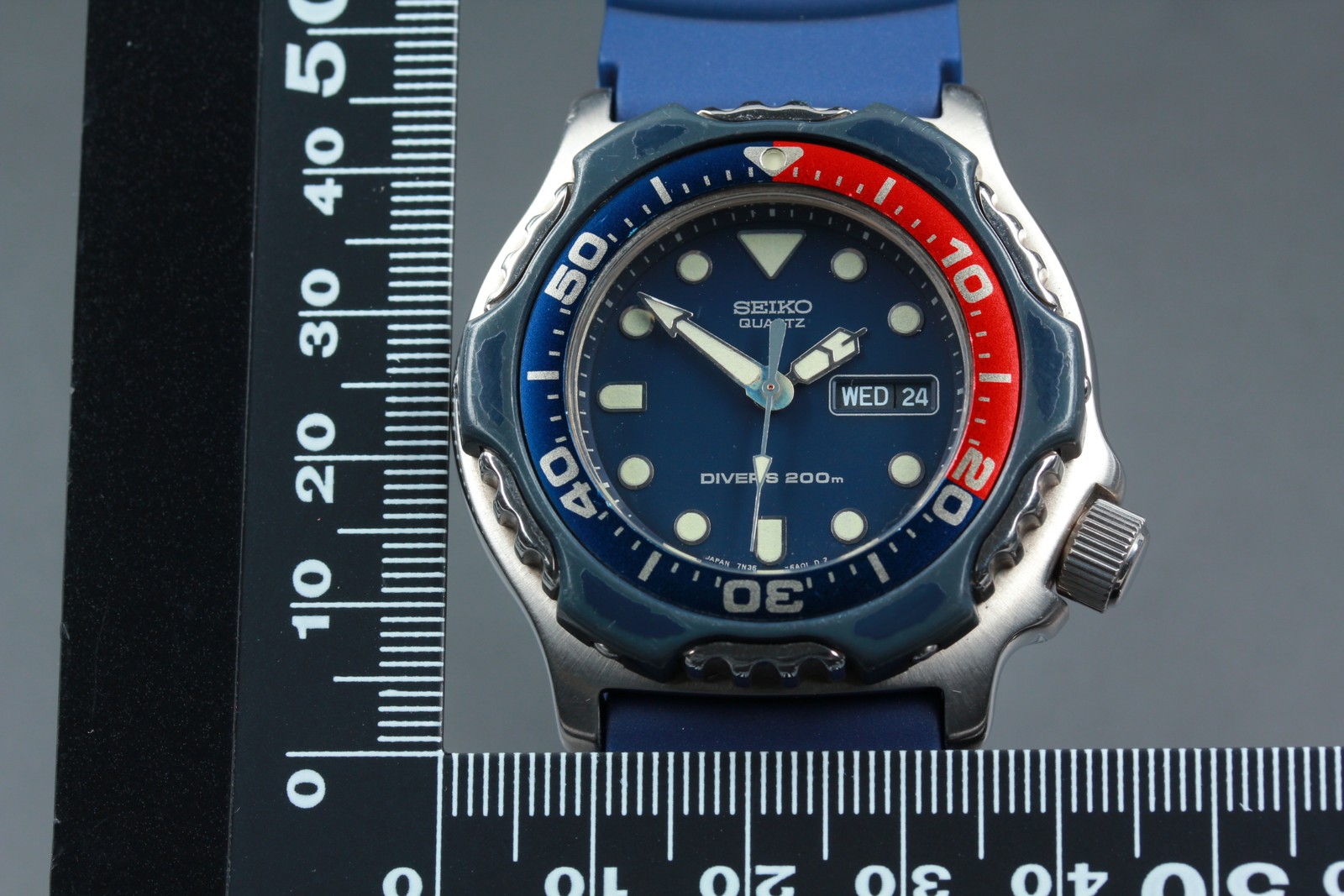 Vintage 1991 Seiko 7N36-6A0A ‘Starfish’ Day / Date Pepsi Diver Watch From Japan