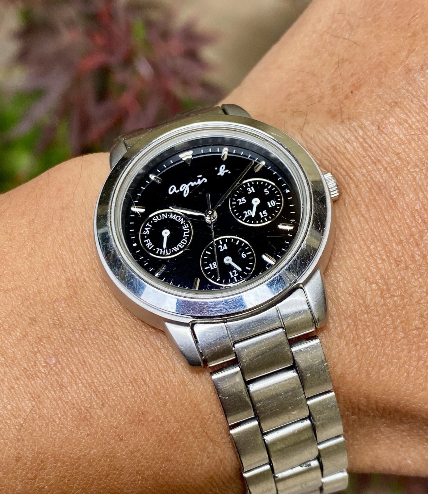 Seiko Agnes B Calendar JDM Quartz Watch 33mm Stainless Steel Made In Japan
