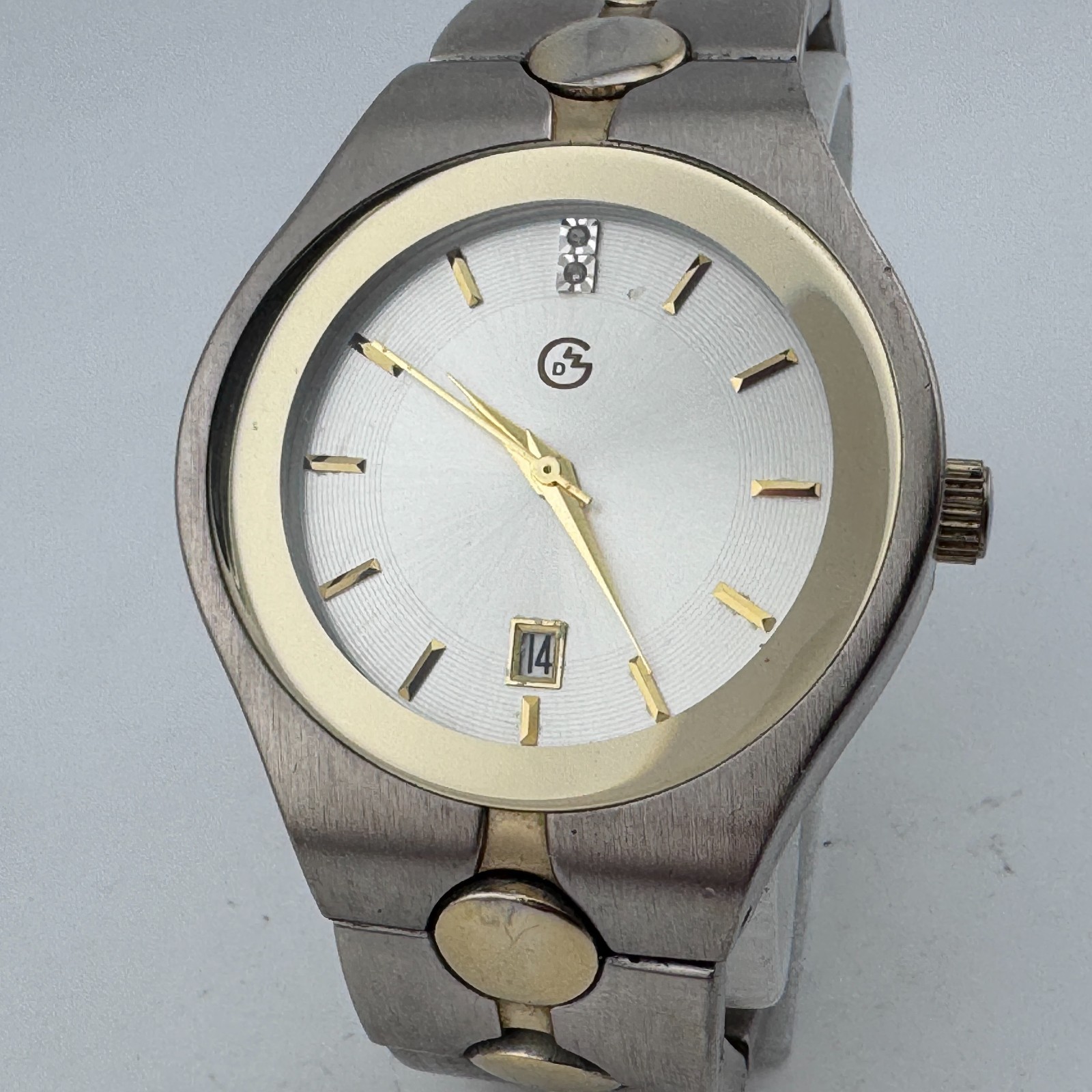 Vintage George Quartz Watch Men 30m Dual Tone Date Japan Analog New Battery 7″
