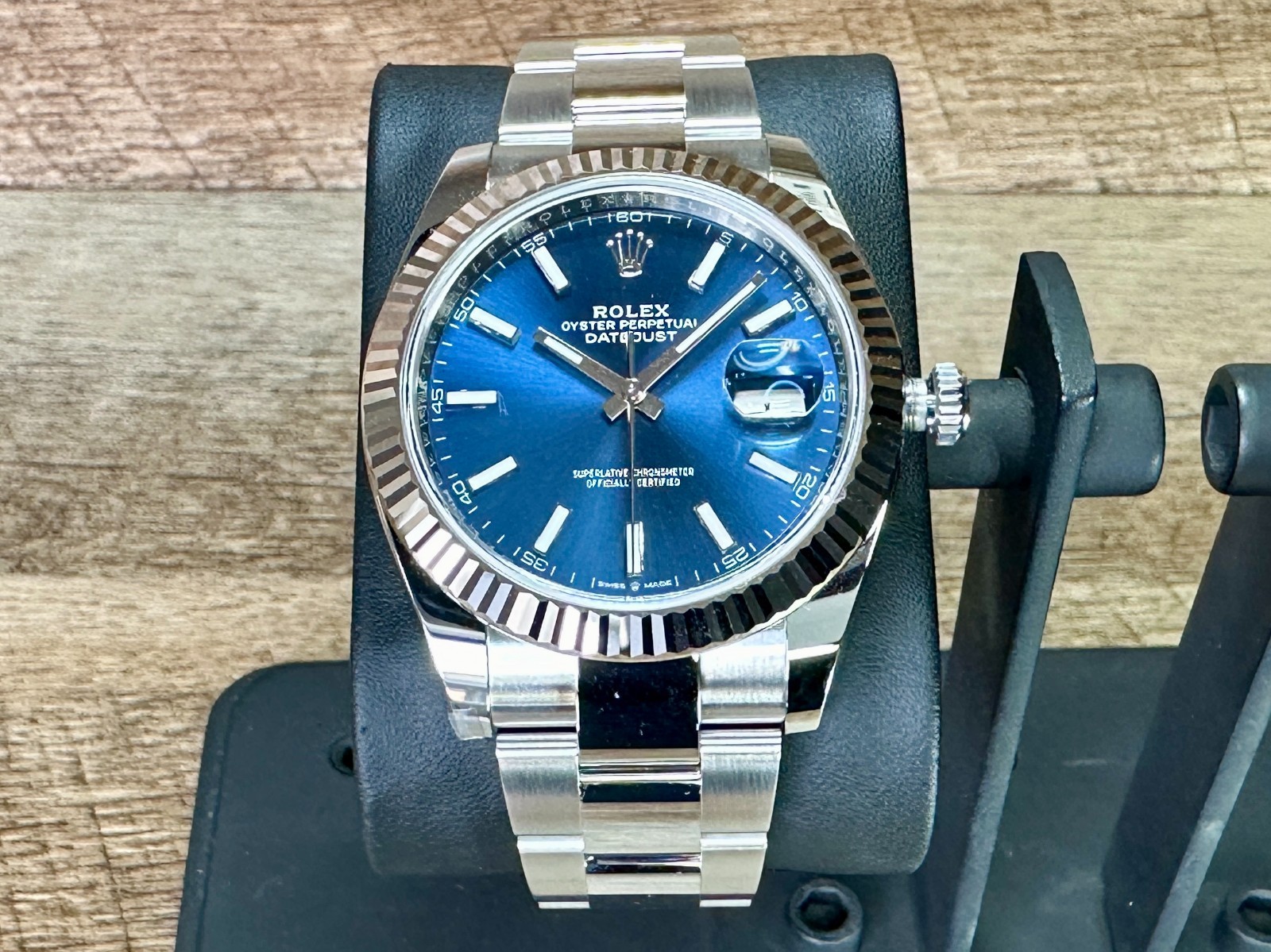 Rolex Datejust 41 Ref. 126334 Blue Dial with White Gold Fluted Bezel NEVER WORN!