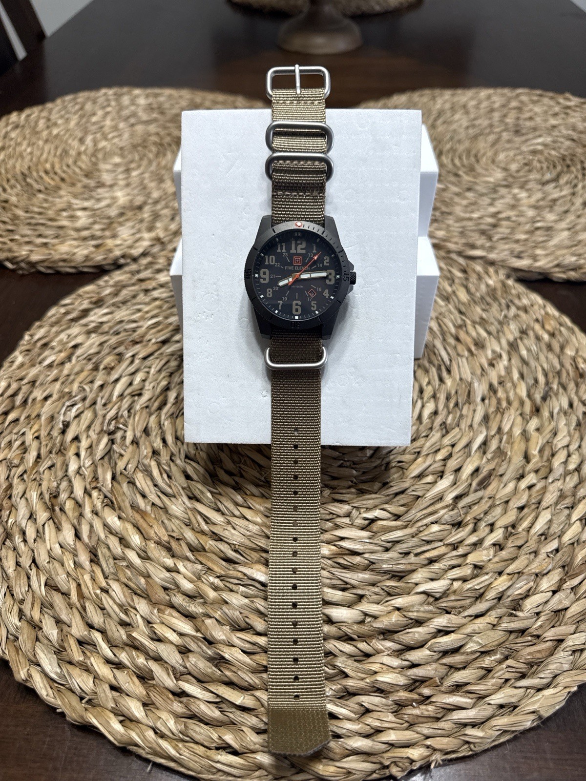 5.11 Tactical Watch 56625 Black Field Analog Date 100M WR NATO Strap Mens