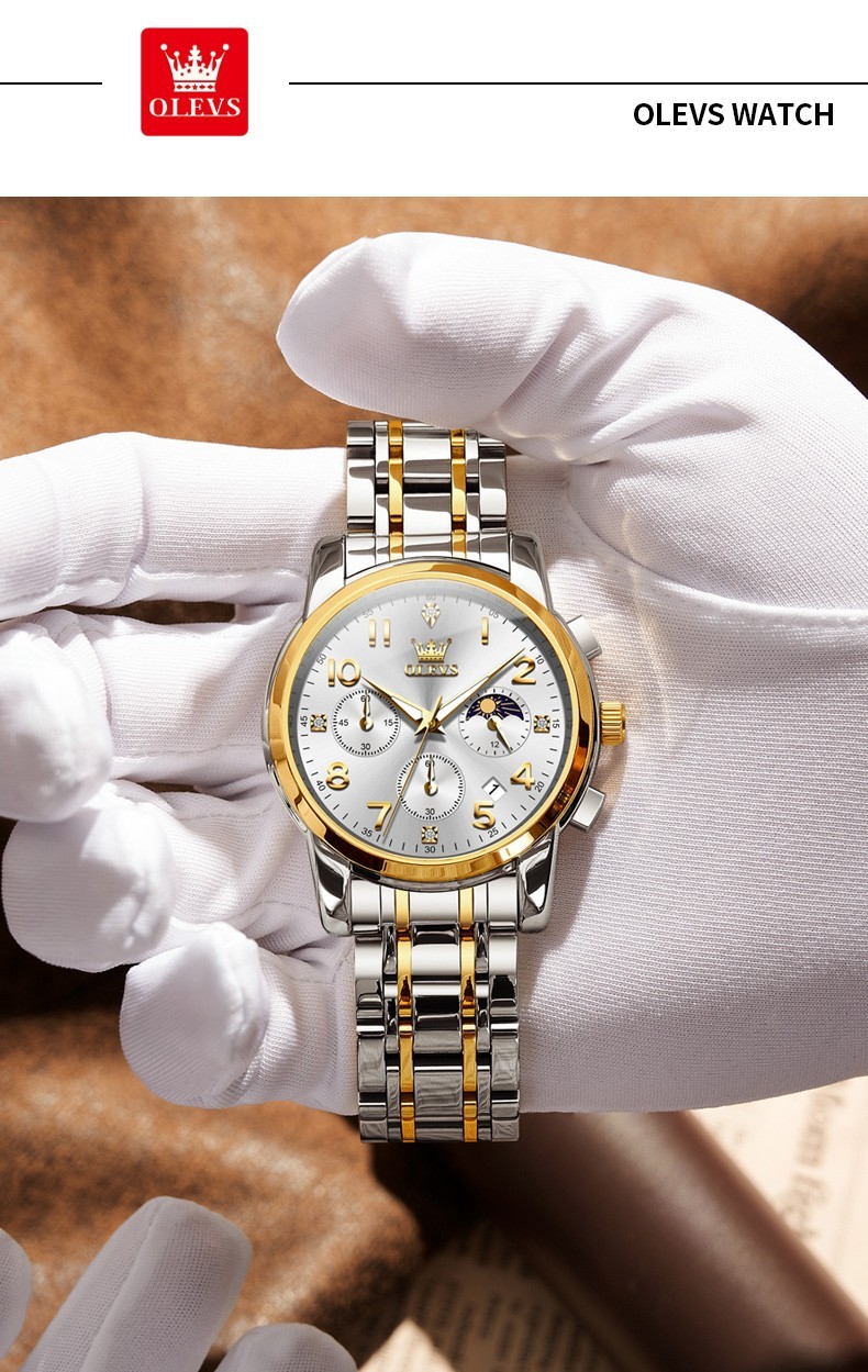 OLEVS Japan Movement Luxury Classics Gift Arabic Number Quartz Wristwatch 3628