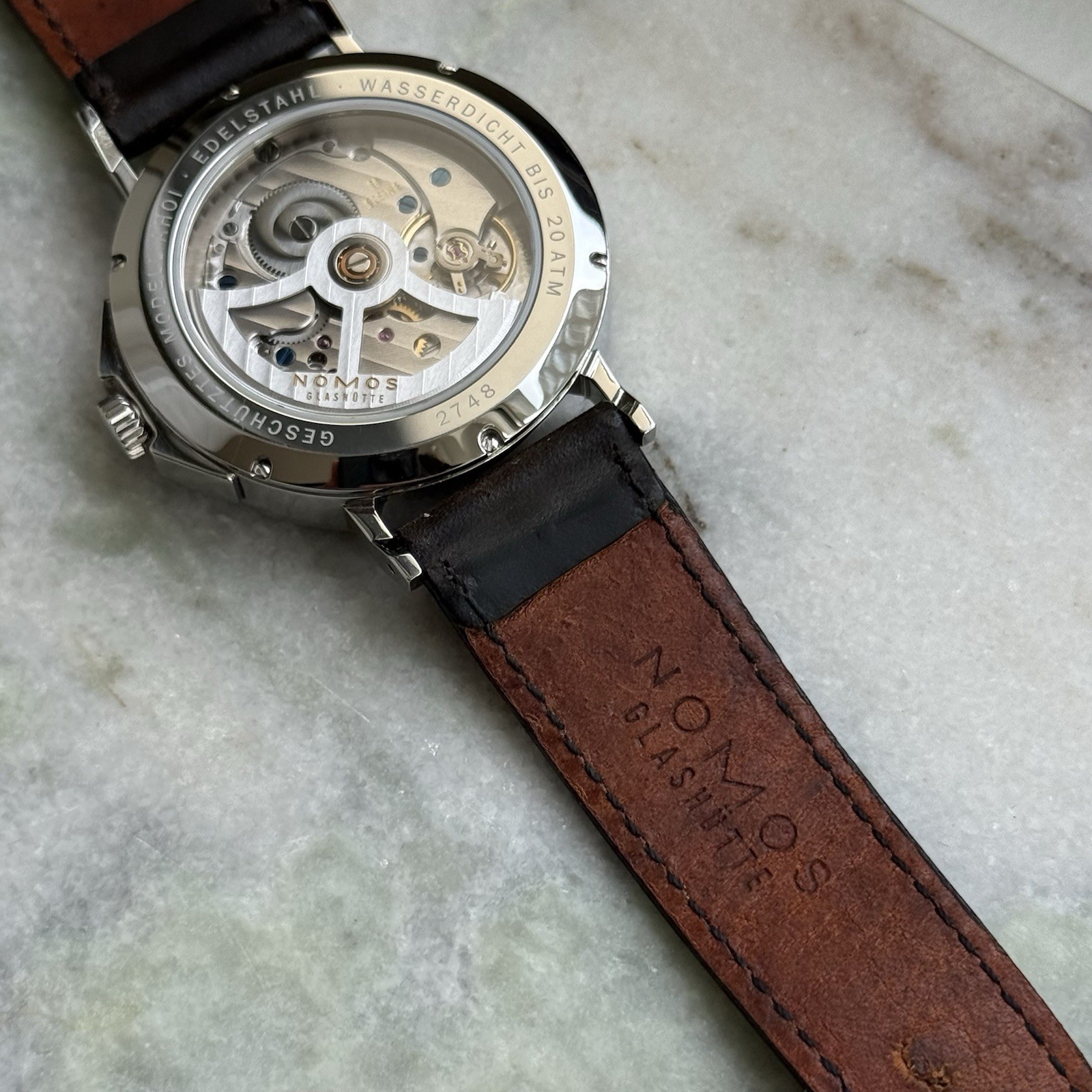 NOMOS Glashütte Ahoi Datum 40mm Automatic Full Set w/ Extra Strap – Ref 551