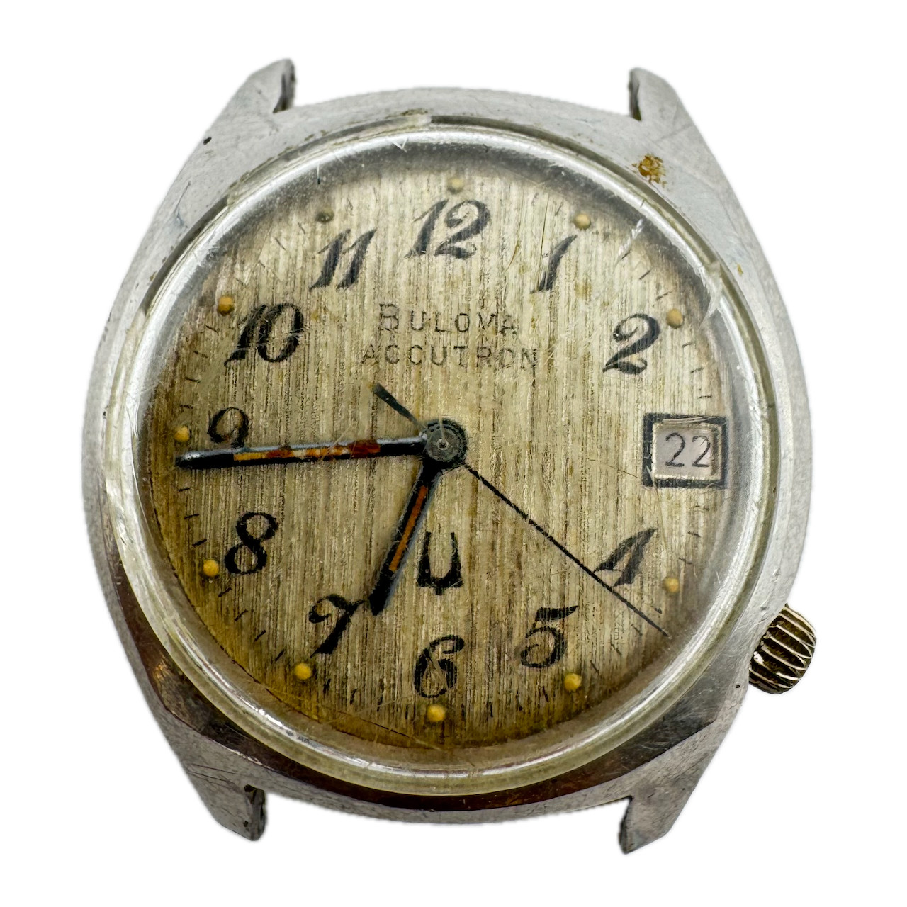 Vintage 33.5mm 1977 Accutron Pinstriped Men’s Tuning Fork Wristwatch 219 Steel