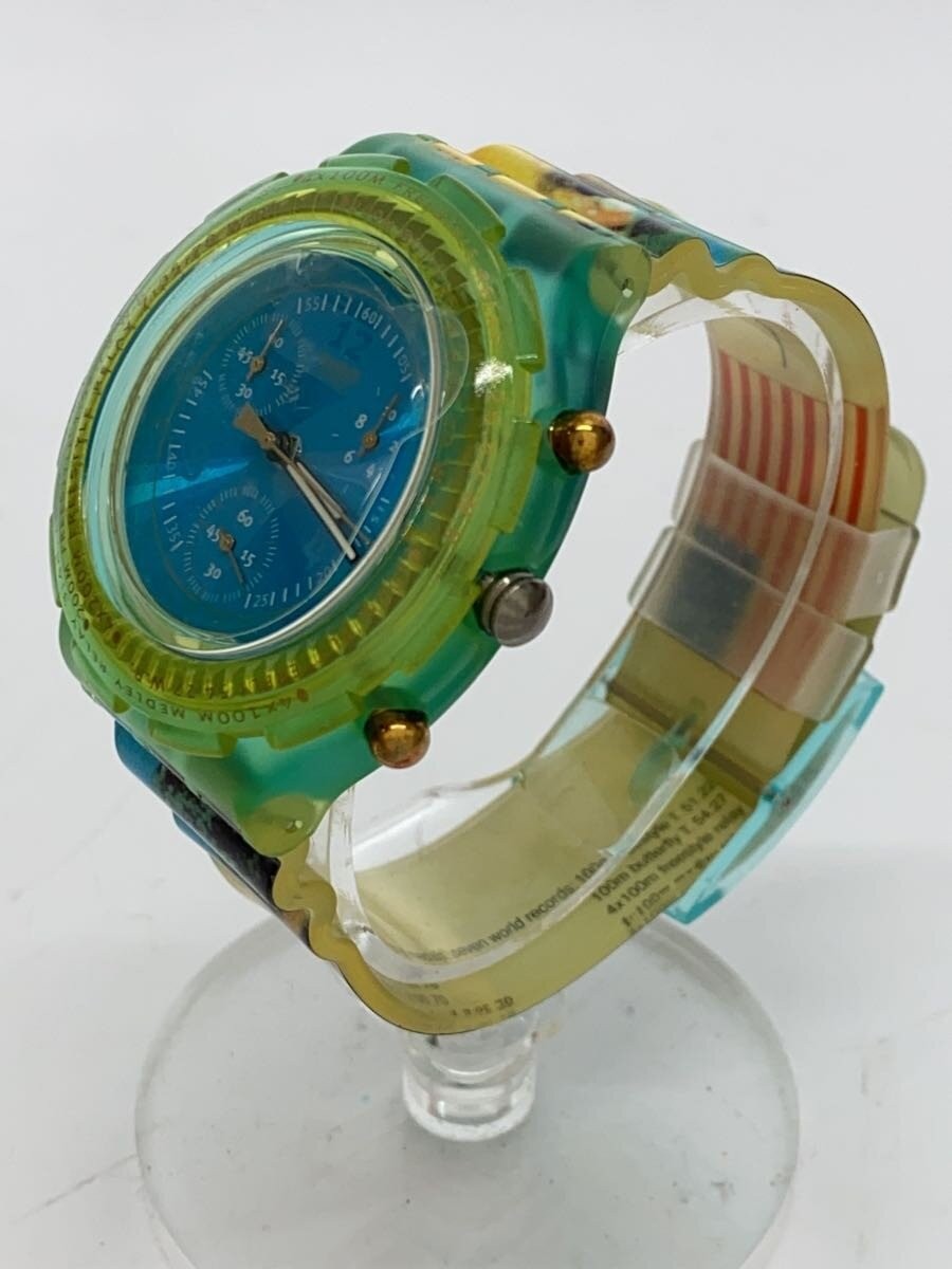 [A1R] Used Swatch Quartz Analog BLU Multi Color Atlanta 1996 Vintage [t8v]