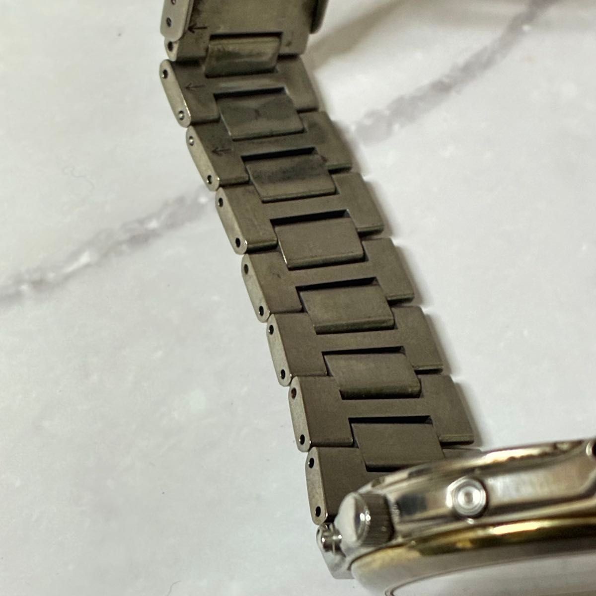 SEIKO Wristwatch 7B22 0AF0 Radio Solar Titanium Gold