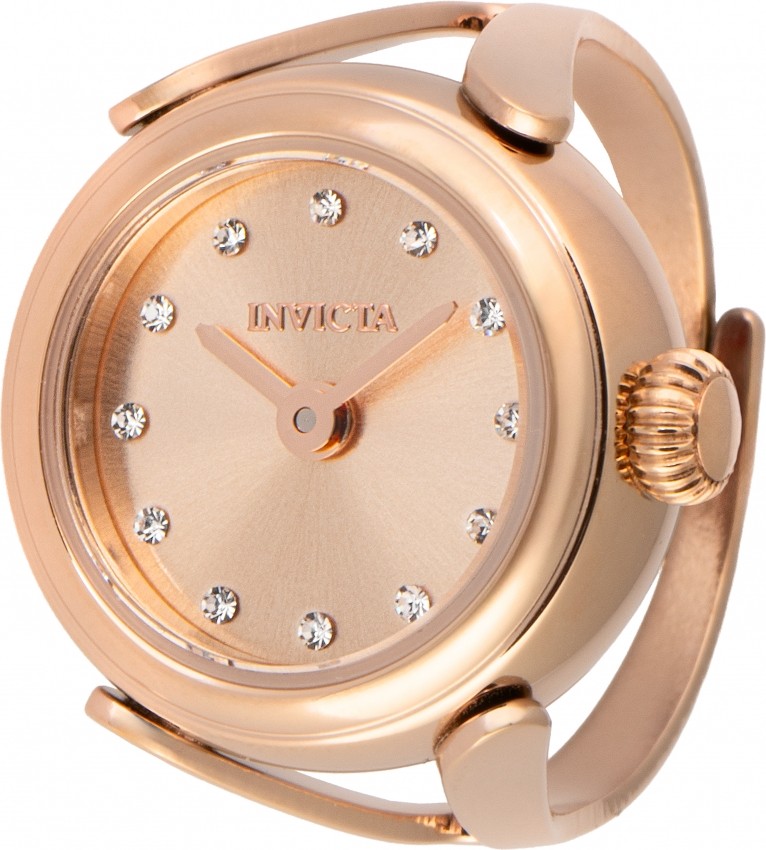 Invicta Mini Angel Quartz Crystal Rose Gold Dial Ladies Watch 48575