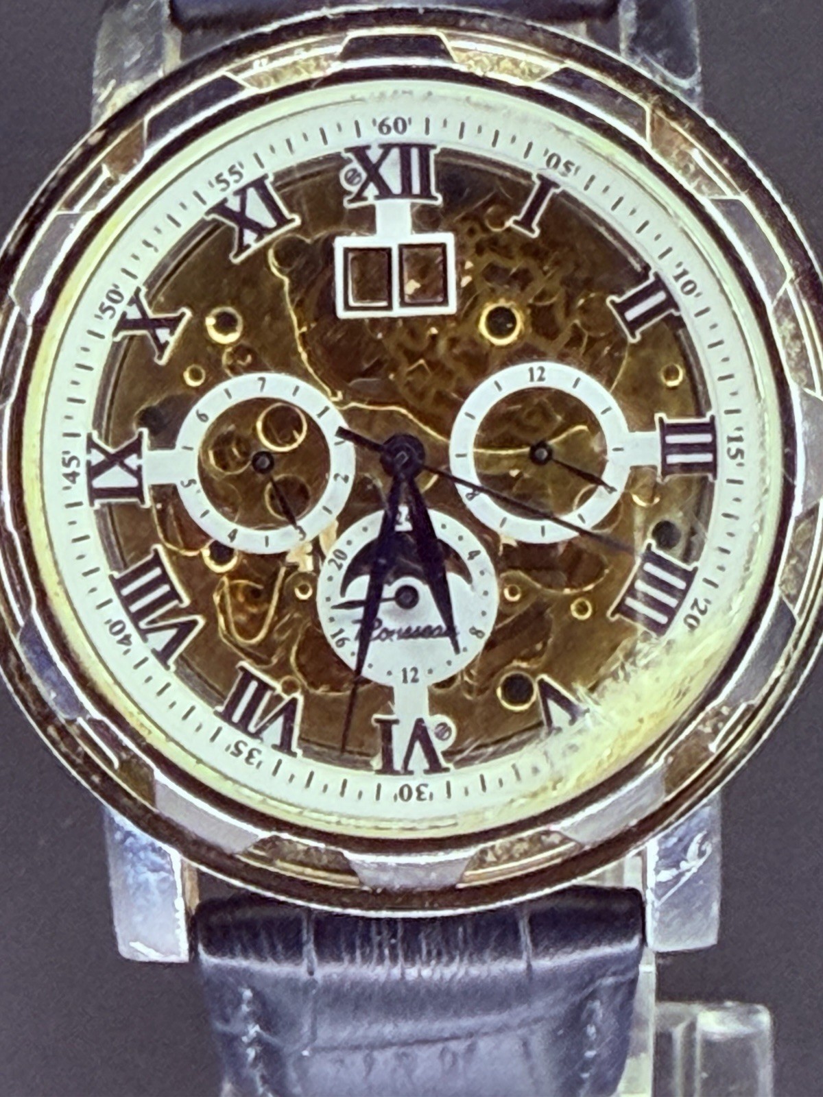 Rousseau Men’s Automatic Watch W/Date Leather Strap R 231-642 Movement 957