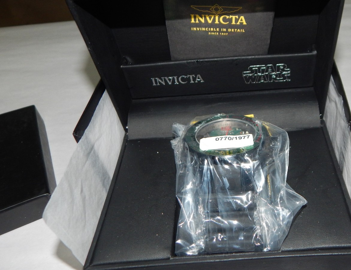 New INVICTA Star Wars BOBA FETT 52mm Date Watch 300m 27669 & Box LE 770/1977