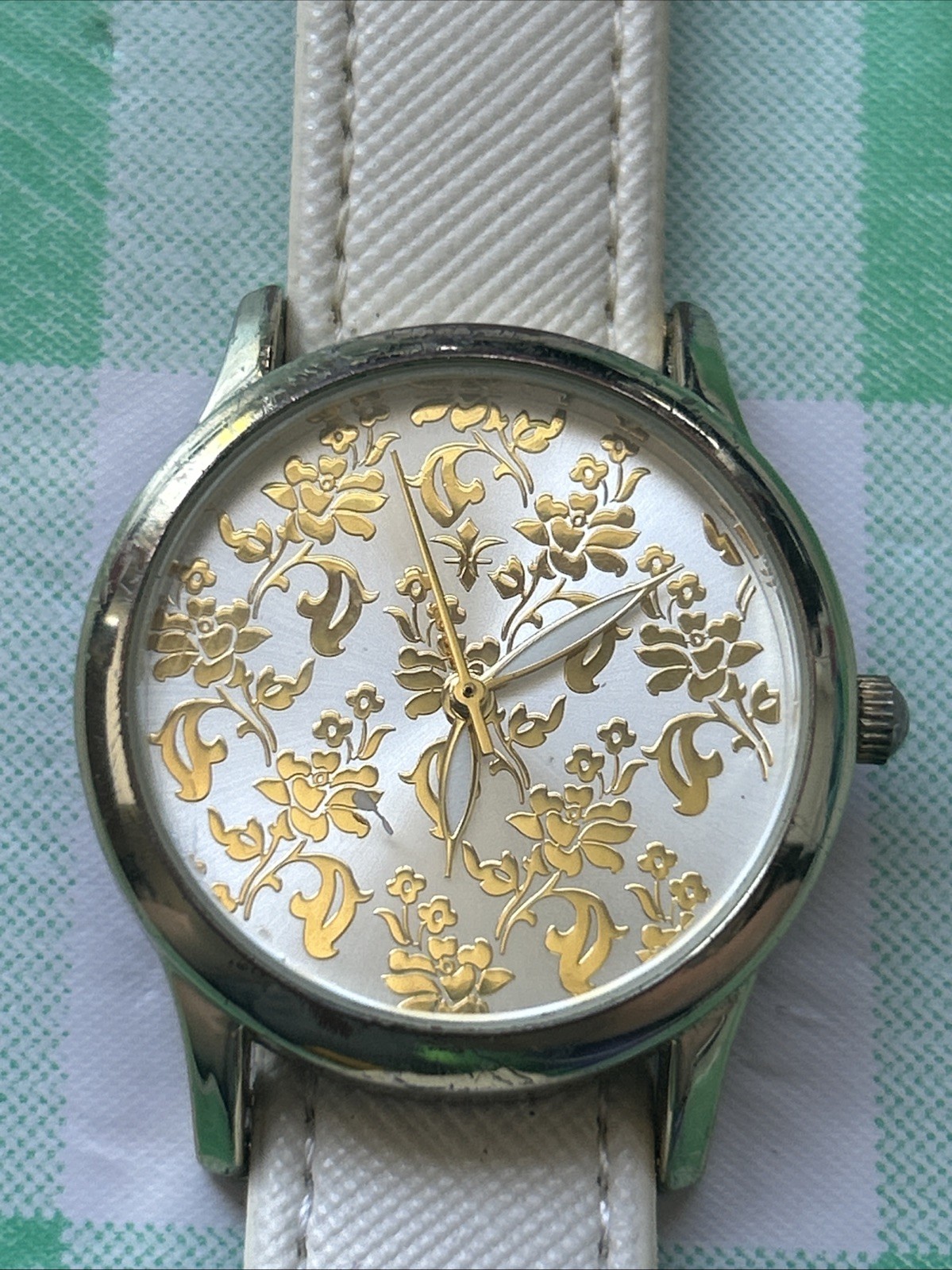 Gold Tone Floral Style Dial Women’s Quartz Watch