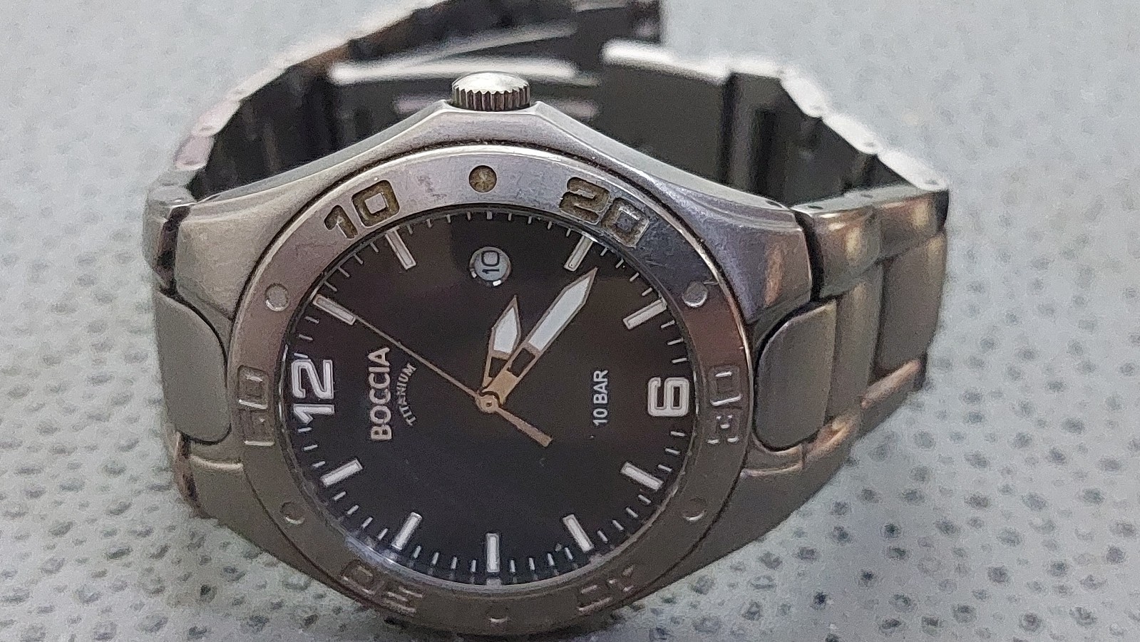 BOCCIA TITANIUM MEN Watch – Vintage Date Ti case & bracelet WORKS .READ DESCRIP