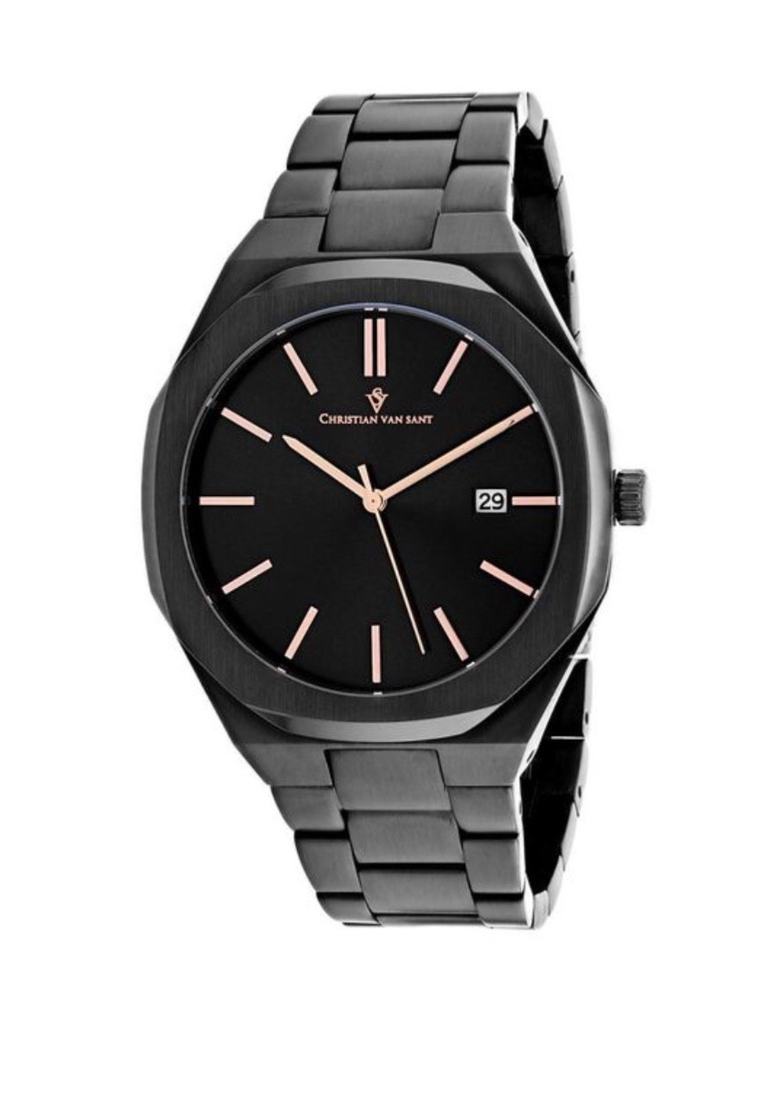 Christian Van Sant Men’s Octavius Slim Black Dial Watch – CV0525