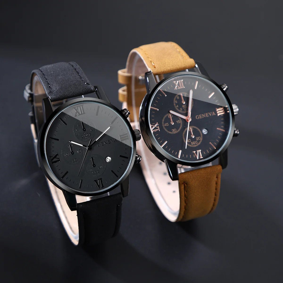2 Pcs/set Men’s Watch Wristwatch Set, Casual Sport Men’s Watch Set, Quartz