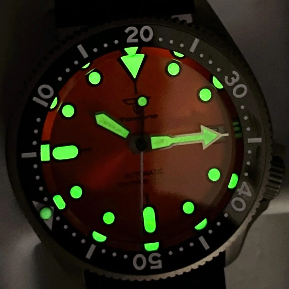 Tandorio New 20ATM 37mm SKX Style Diver Titanium Automatic Watch Sapphire Glass