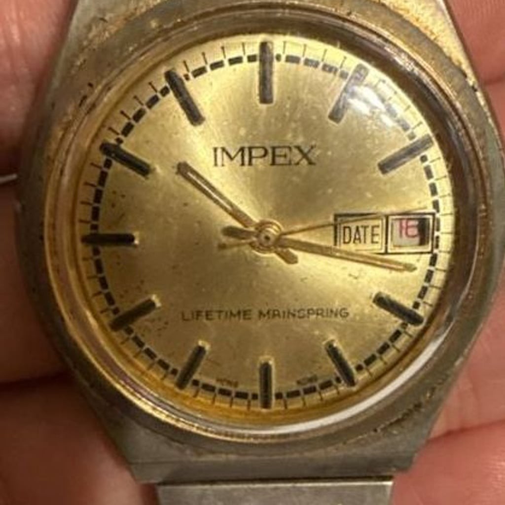 Vintage Impex Lifetime Mainspring Manual Wind Day Date Watch with Expandable Bra