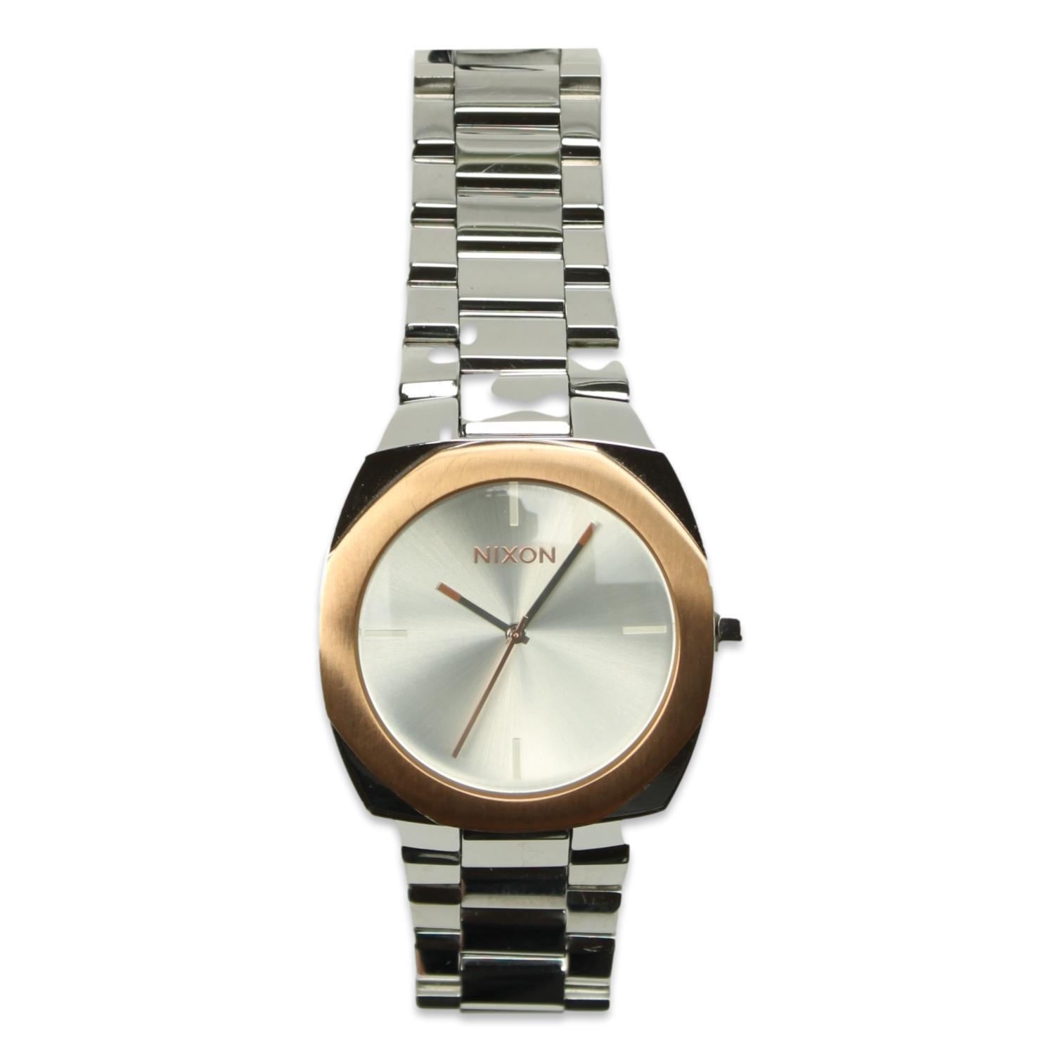 Nixon Womens Catalyst Stainless Steel Watch Silver Rose Gold One Size New