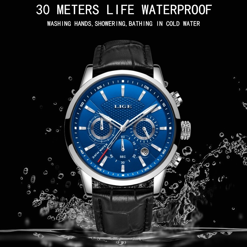 Luxury Men Watch Quartz Luminous Date Chronograph 3ATM Waterproof Man Wristwatch