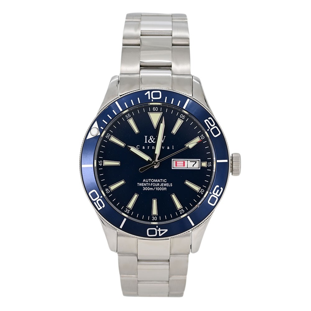 I＆W Carnival IW533-3 IW533 Silver Automatic Analog Navy Silver