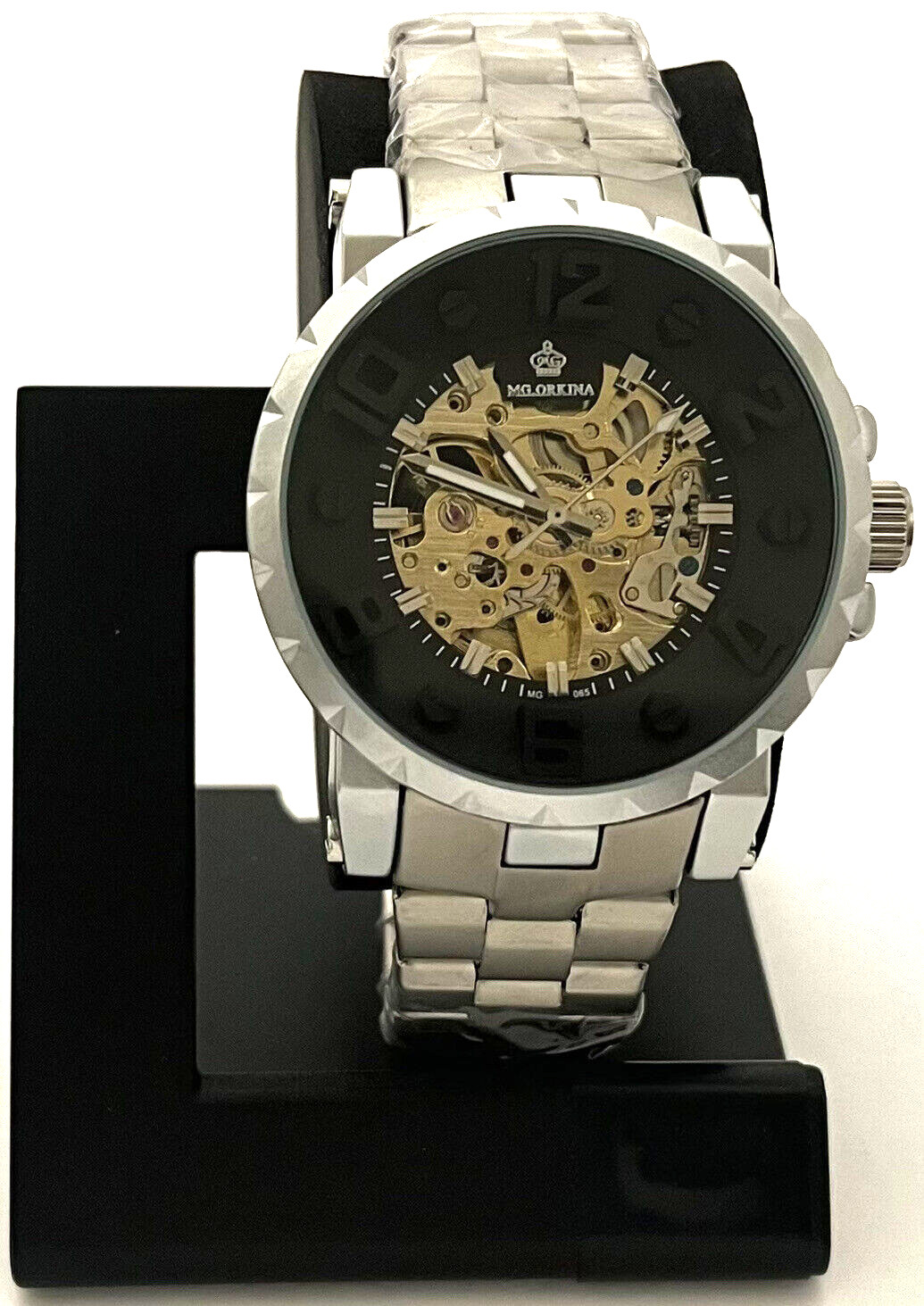 MG ORKINA MENS FULL SEMI AUTOMATIC STAINLESS STEEL WATCH