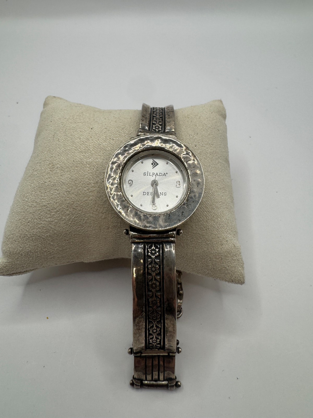 Vintage Israel Sterling Silver Silpada Designs Watch, Hammered Bezel