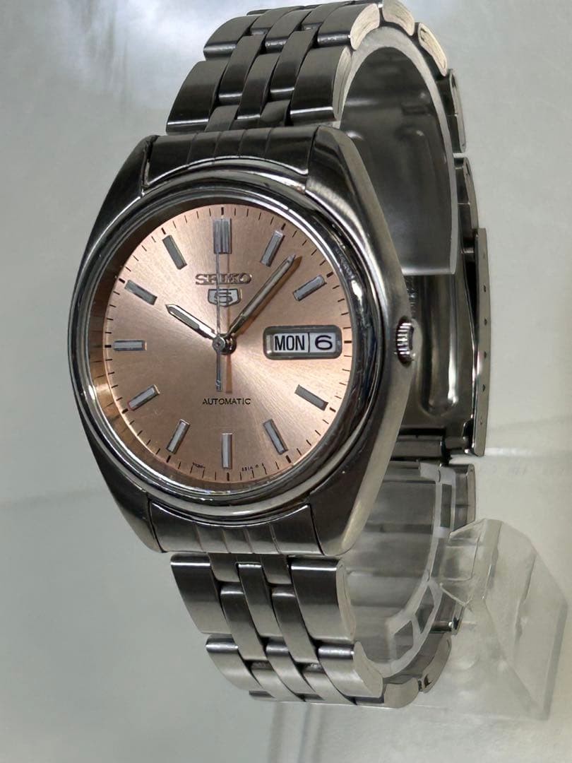 SEIKO 5 7S26-0430 Automatic Salmon Pink Dial Watch