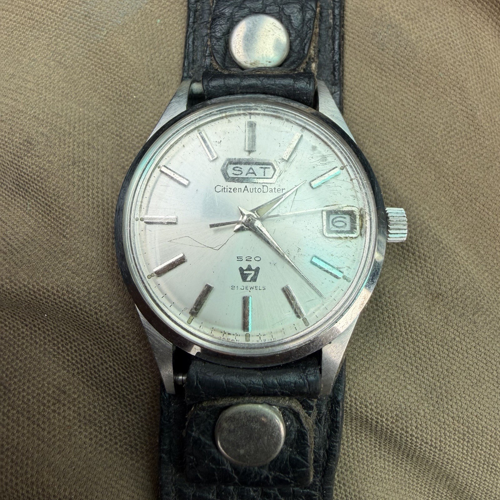 1960s VTG CITIZEN Men’s Automatic 21 Jewels Watch Stainless Steel, Day/Date