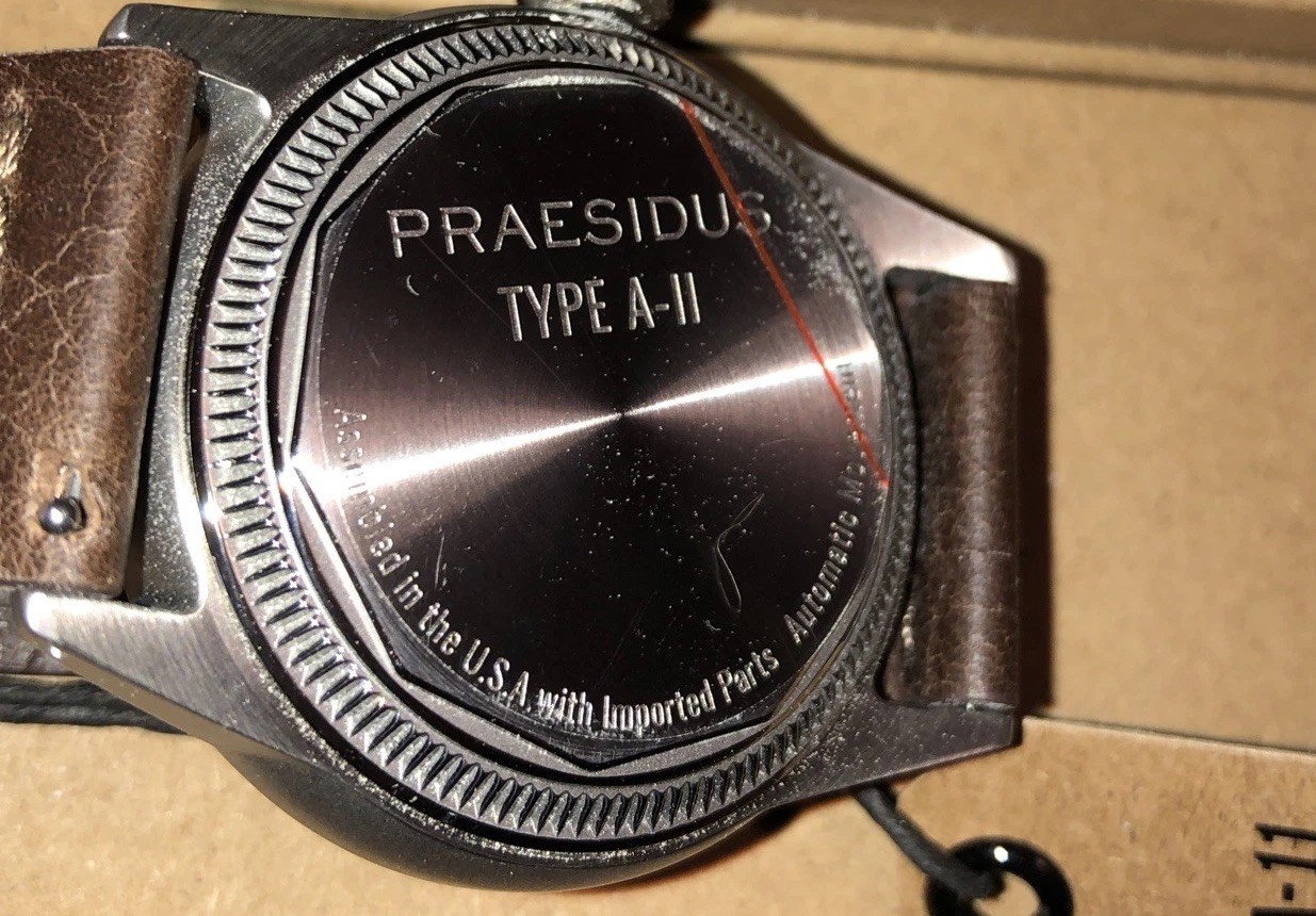 Praesidus Type A-11 – NH35 movement Leather band Case Stainless – Never Used