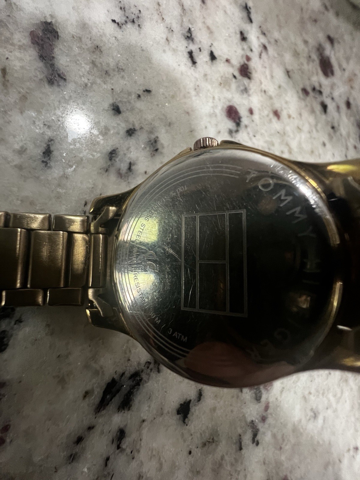 Tommy Hilfiger Women’s Quartz Wristwatch Black Dial Gold Tone Bracelet 30m