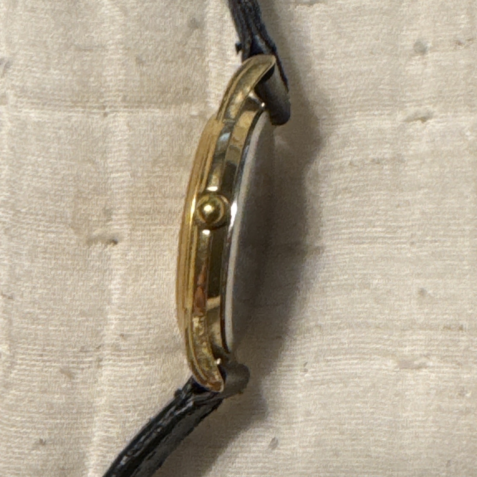 Movado Museum Quartz 25mm Gold-Plated Case Gold Dial Black Leather Strap