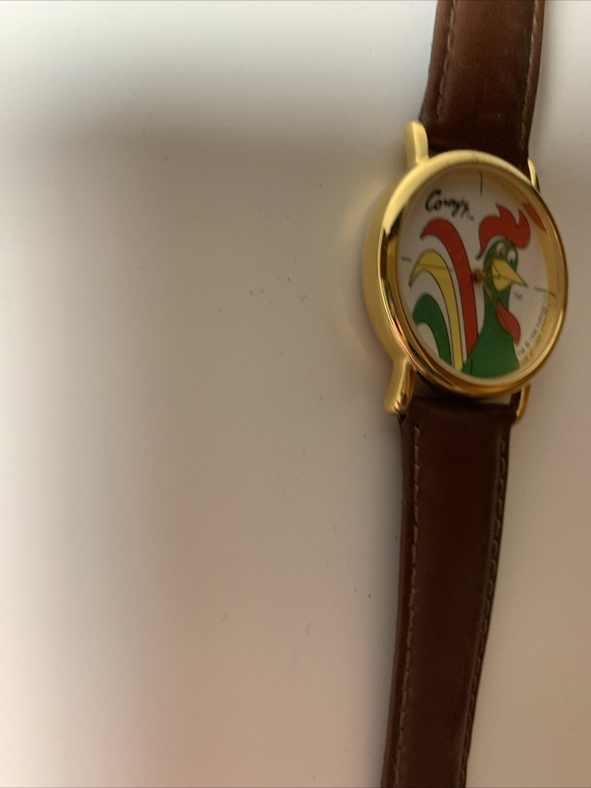 Kellogs Corn Flakes Corny Watch Men 33mm Gold Tone 1996 For Parts / Bad Battery
