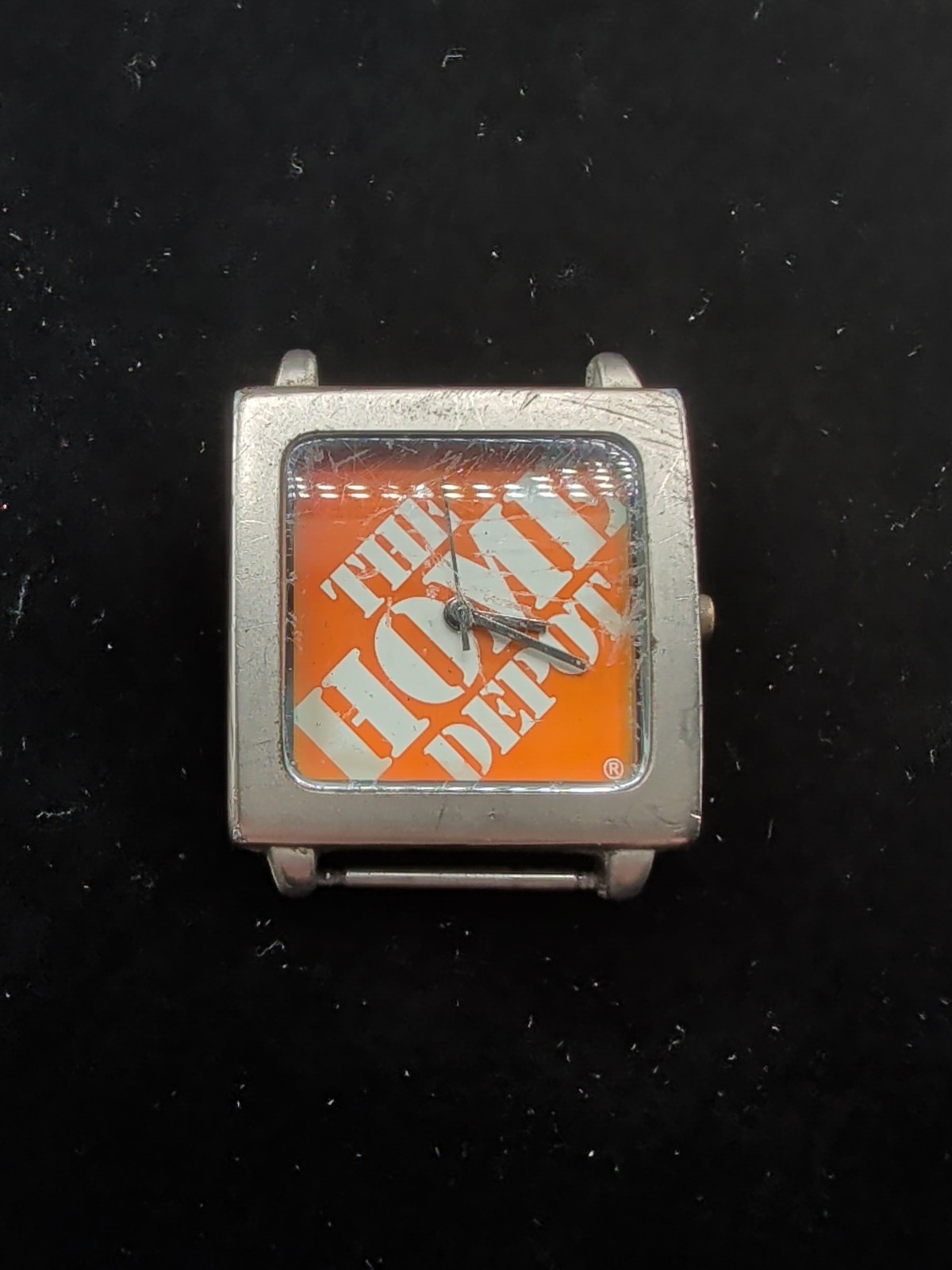 Vintage Home Depot Stainless Steel Square Quartz Wrist Watch 28mm New Battery