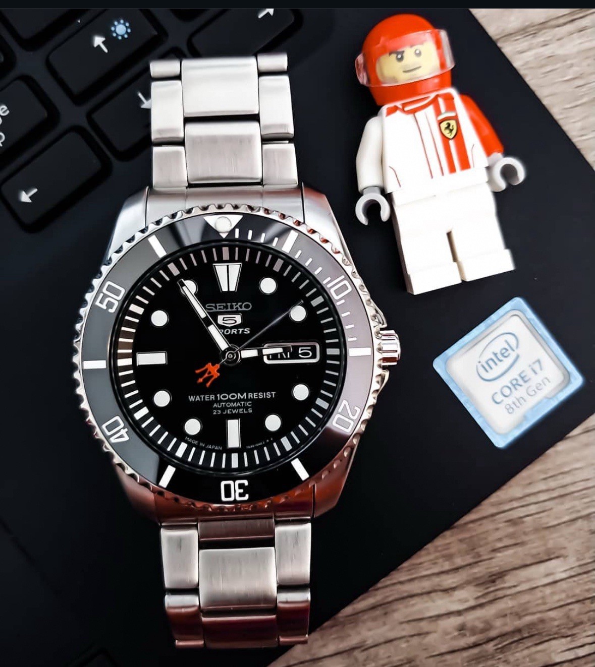Seiko 5 Sports Men’s Black Watch – SNZF17 “Sea Urchin”