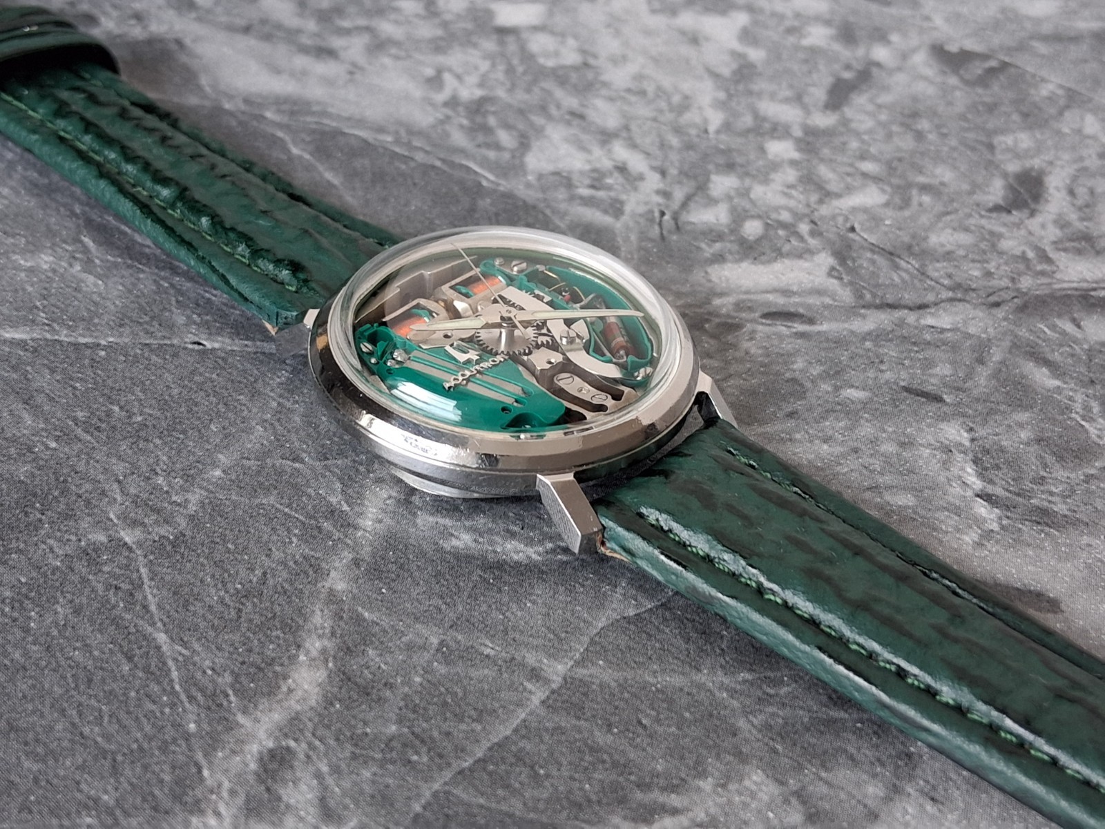 Serviced 1963 Bulova Accutron Spaceview Cal. 214 Tuning Fork Watch New Strap