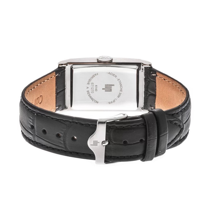 Lip Churchill T24 671270 Unisex Black Leather Straps Analog Dial Wristwatch 24mm