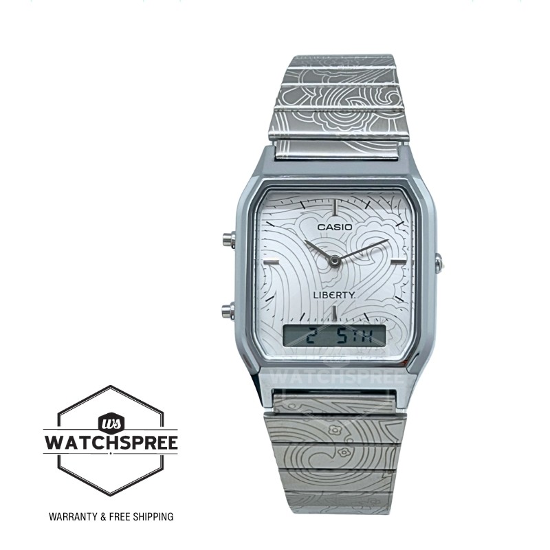 Casio x Liberty Model Stainless Steel Band Watch AQ-230ELT-7A