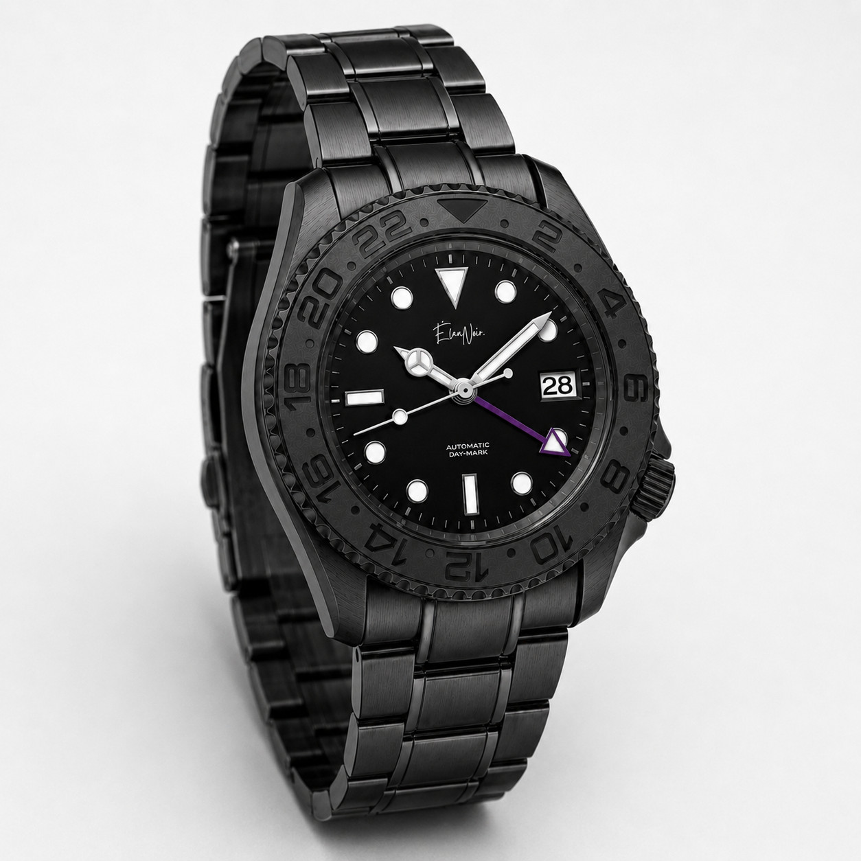 Élan Noir Automatic Day Mark BLACK OUT/PURPLE – 1 OF 1 CUSTOM WATCH EXTRELY RARE