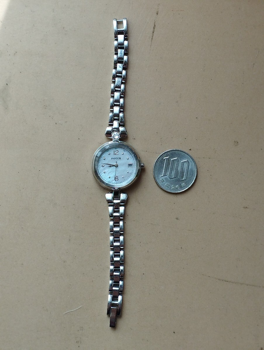 BN48 Citizen Wicca radio solar watch date anti magnetic shell dial ladies