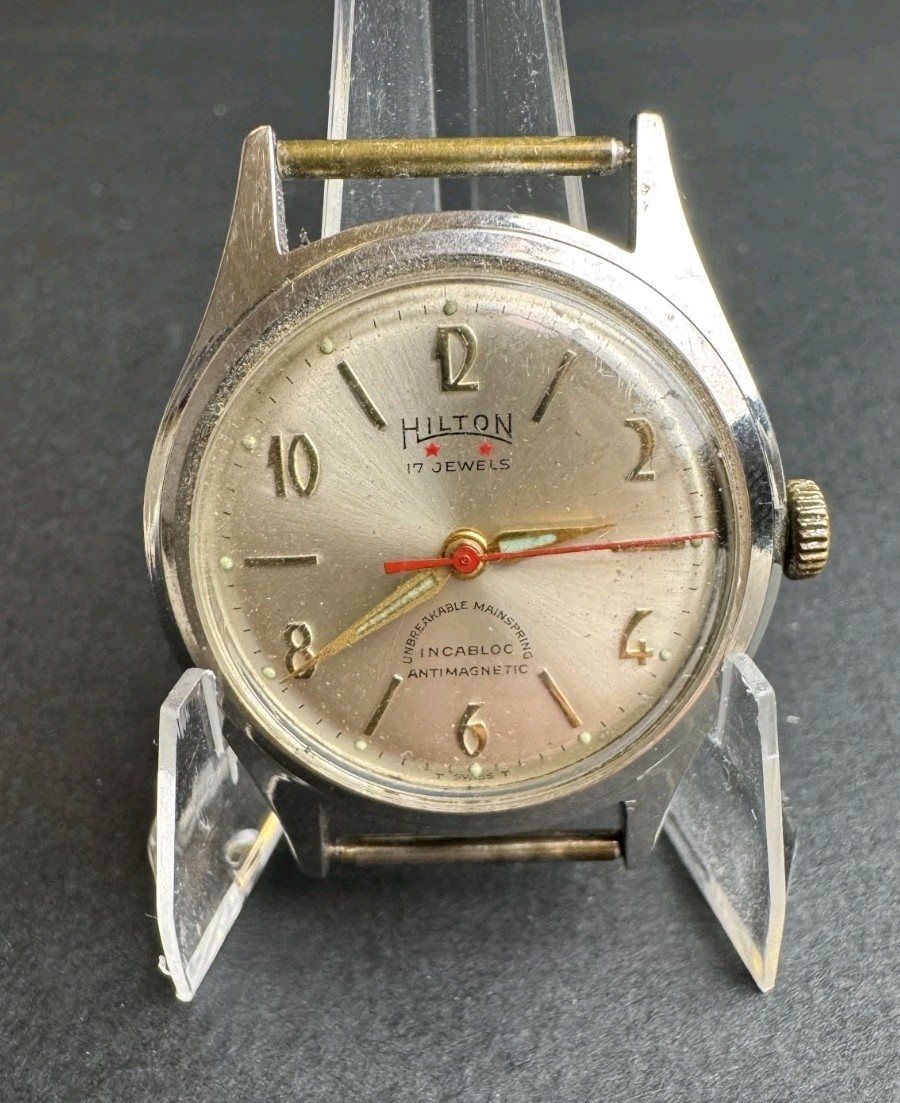Hilton 17 Jewels 31mm Antimagnetic Incabloc Swiss Made Watch For Parts/Repair