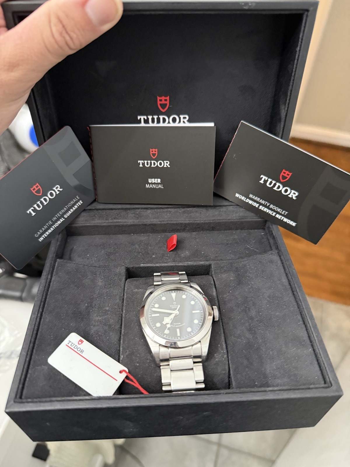 TUDOR Black Bay 41mm- 79540 Automatic Black Dial Watch, Steel Band, Box & Papers