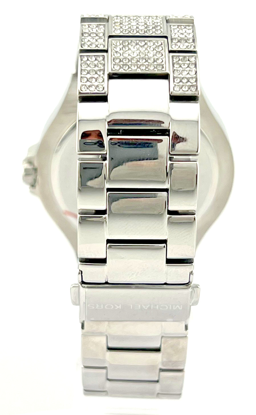 MICHAEL KORS LENNOX MK6990 SILVER TONE PAVE BRACELET DARKBLUE DIAL UNISEX 43MM