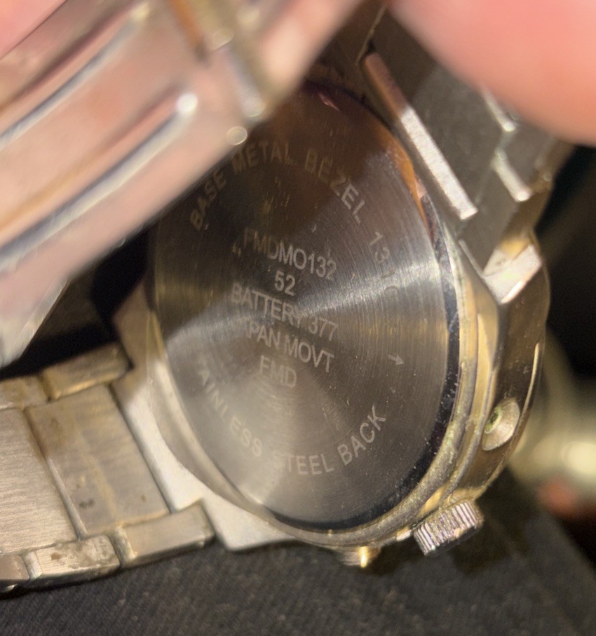 BIG Mossimo Watch (For Parts Not Working) Chrome On Black Green FMDMO132
