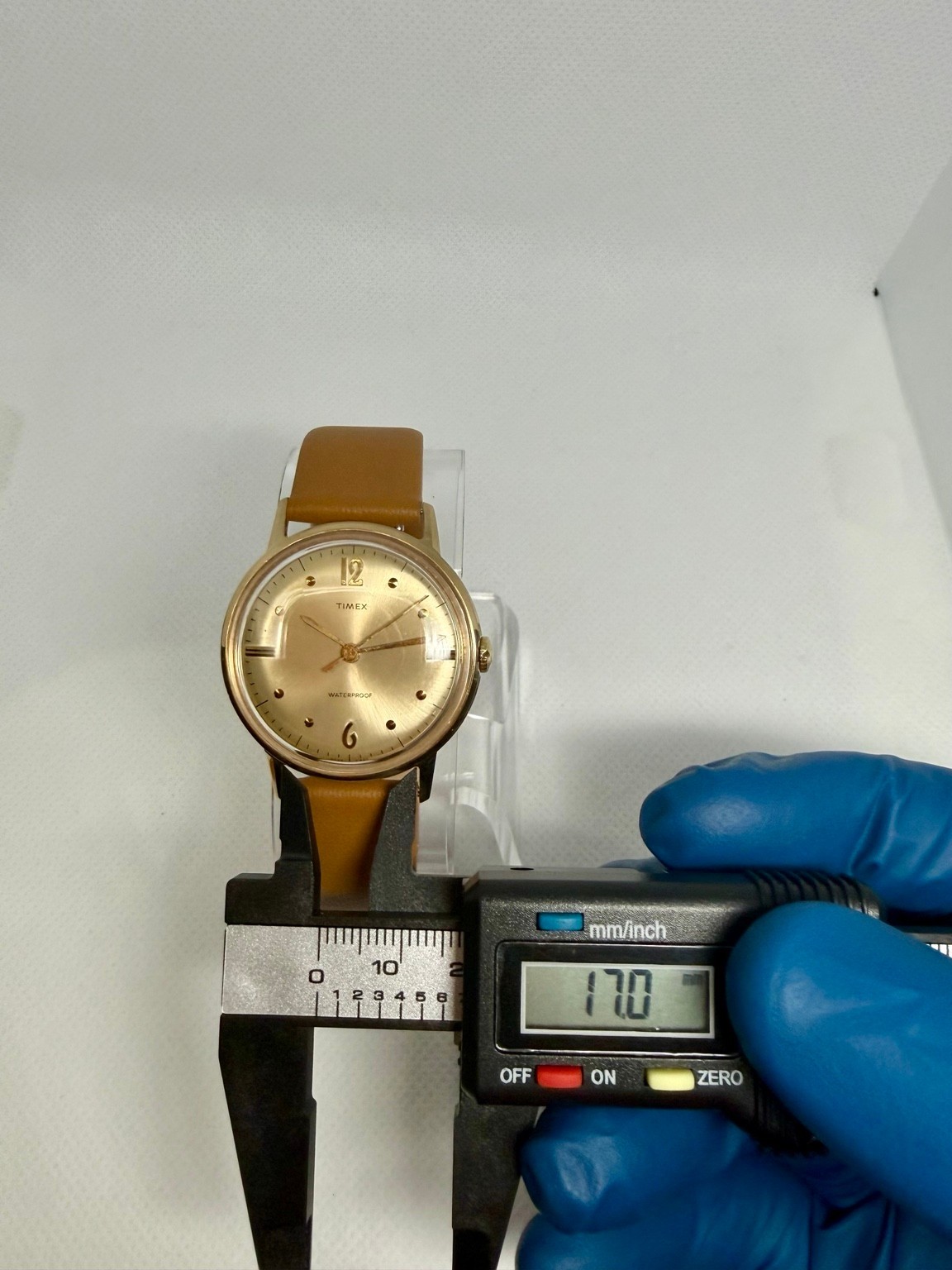 Vintage 1967 Timex Marlin Mechanical Watch Gold Tone 32mm Cleaned Lubed