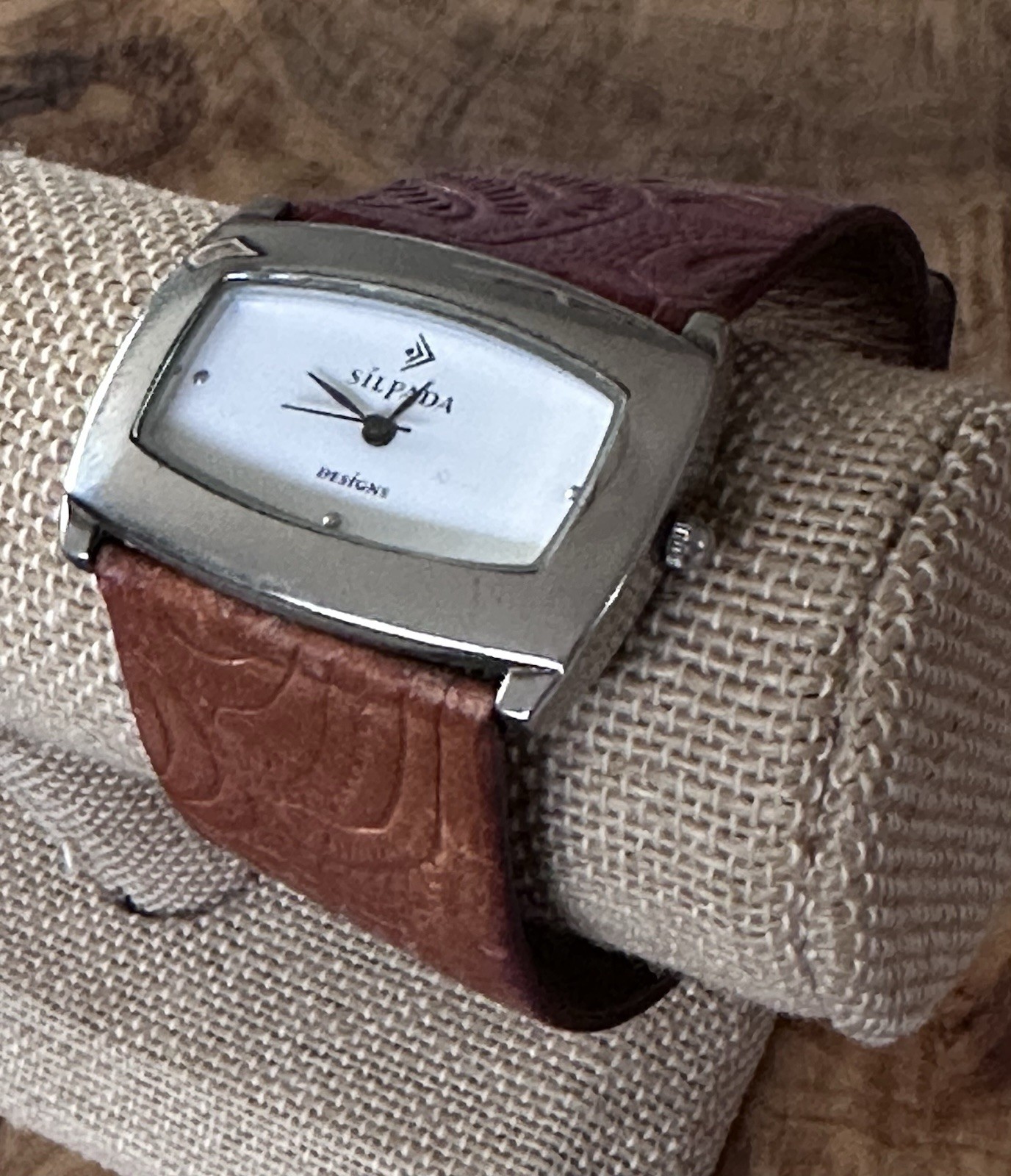 Silpada Retired LADIES BROWN LEATHER STRAP WATCH New Battery