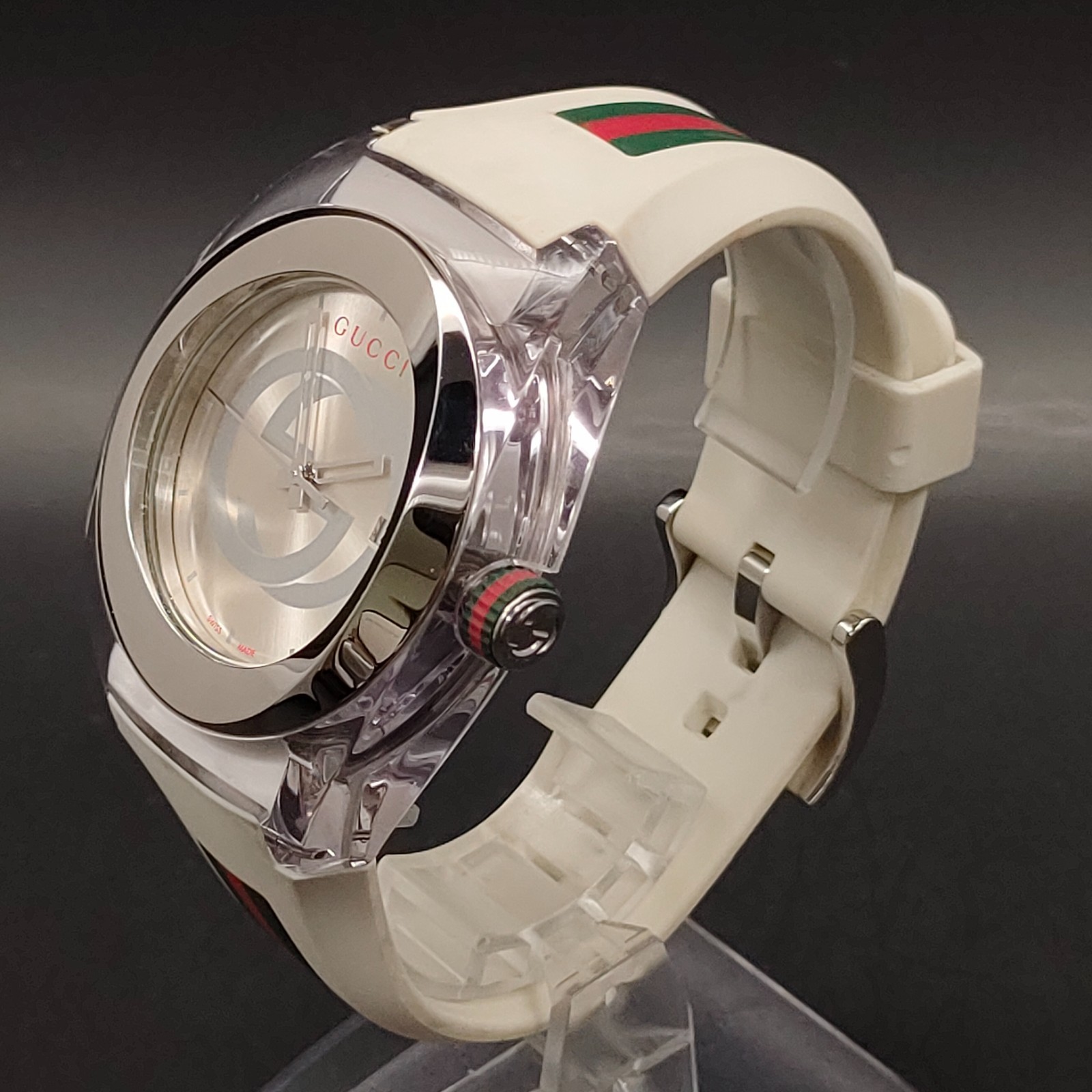 2010s N MINT Gucci SYNC 137.1 YA137102A White Qz 46mm Mens Watch JAPAN